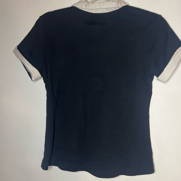 Torrid Black and White Polo Shirt with Skull Embroidery - Picture 4 of 4